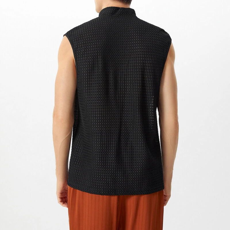 (image for) INCERUN Mens Textured V-Neck Sleeveless Tank Micro Sheer Comfortable Breathable Vest